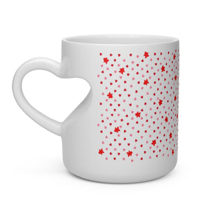 Valentine's Day Gift Mini Meeple Love heart shaped handle ceramic coffee mug