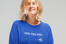 Load image into Gallery viewer, Pew Pew Pew - Zooming Ship Firing Missiles - Unisex Sweatshirt
