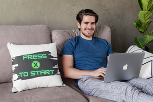 Press X to Start - Game Room Pillow