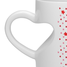 Load image into Gallery viewer, Valentine&#39;s Day Gift Mini Meeple Love heart shaped handle ceramic coffee mug
